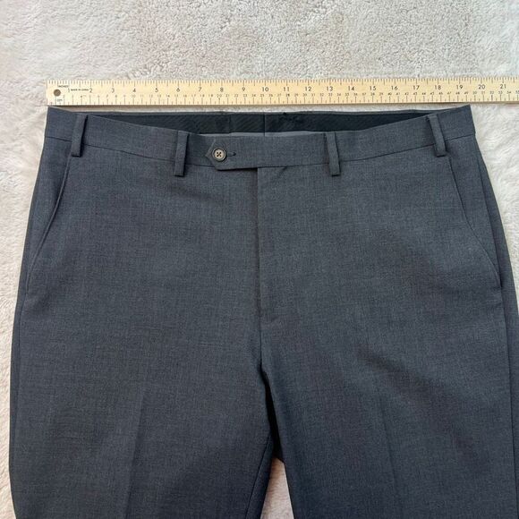 CALVIN KLEIN Mens Grey STRETCH Skinny Fit Business Dress Pants Slacks 38x34 - Picture 4 of 8